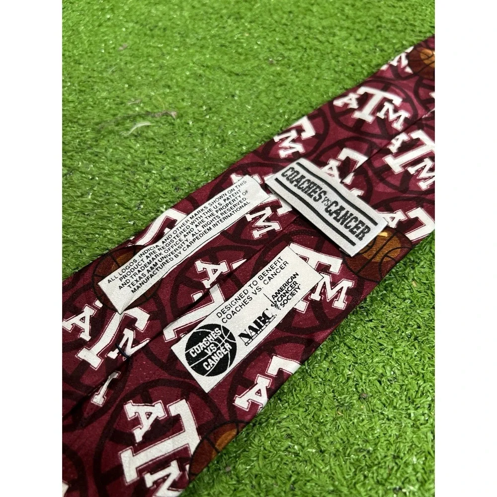 Vintage Texas A&M‎ Team Issue Tie Aggie Basketball Coach Signed Tony Barone 1995